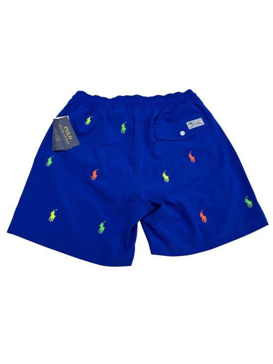 NWT Polo Ralph Lauren Men's All Over Pony Blue Swim Trunks, Size S - Picture 2 of 8